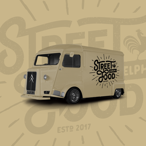 Create a trendy, vintage-inspired logo for a new Food Truck! デザイン by GURU23