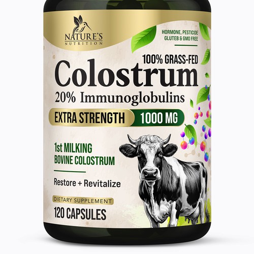 Powerful, Colostrum Design Needed for Nature's Nutrition Design by FreshApple@Michelle