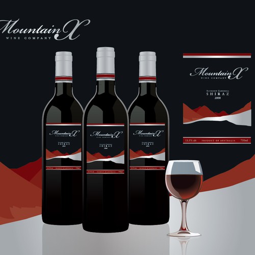Mountain X Wine Label Diseño de appletart