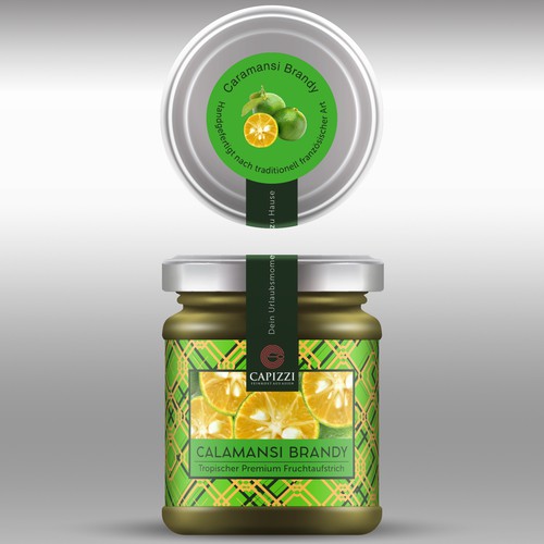 Label for exclusive fruit spreads made of tropical fruit Design by sarapaheylo