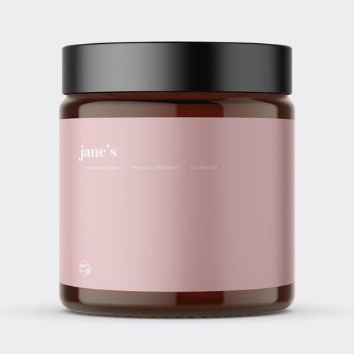 Minimal supplement label design Design by Lady Goga