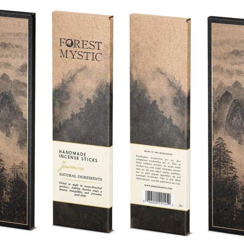 Mystical and elegant packaging for handmade natural incense Design by bcra