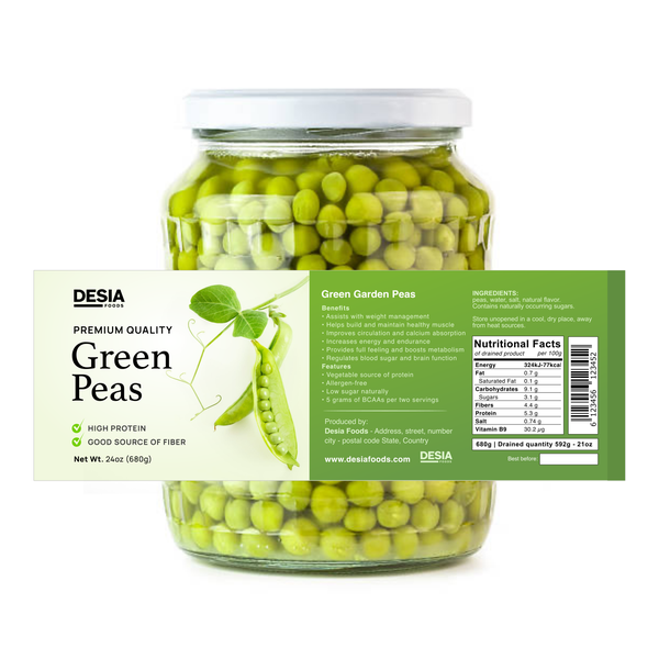 Green peas label design