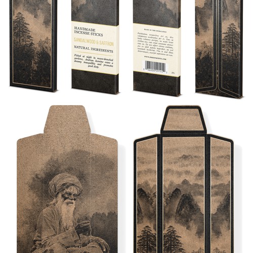 Mystical and elegant packaging for handmade natural incense Design by bcra