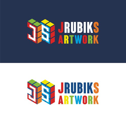 Puzzle together a Rubiks Cube Art business design! Design by naya89