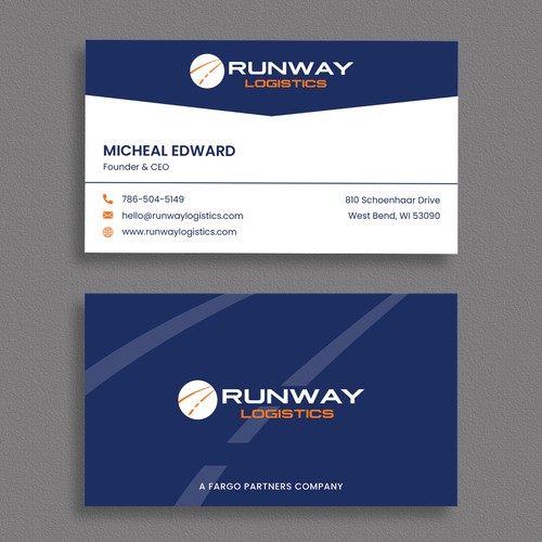 Runway Logistics Business Card Design by moshiur008