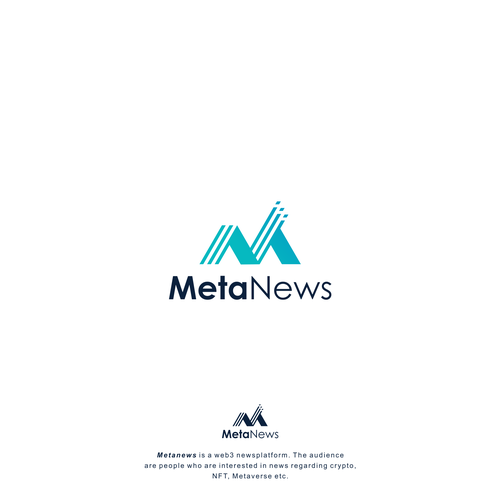 Design a logo for a web3 News platform called MetaNews Design by ᴇ ᴜ s ᴛ ᴀ ᴄ ɪ ᴏ ™