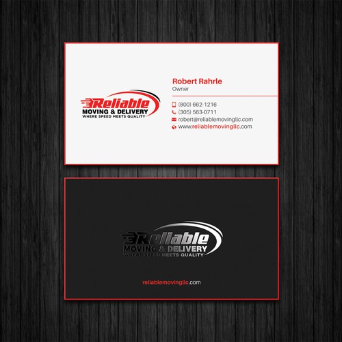 Business Card Design for Moving Company Design by Seerat Razzaki