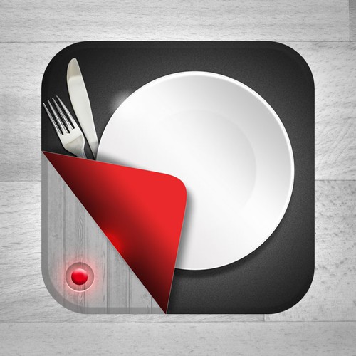 iOS App icon for DishClips Restaurant Guide Design by Hellomisterkraft