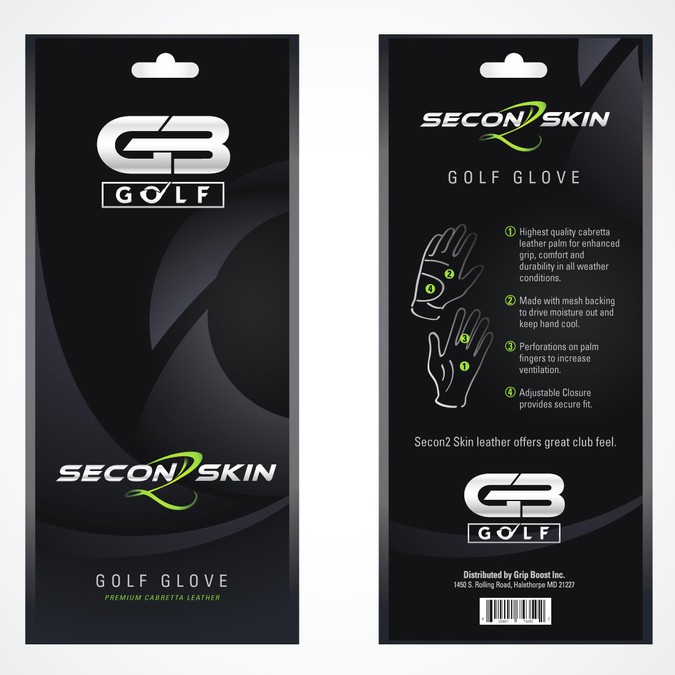 Create sleek golf glove packaging for Grip Boost Product packaging contest