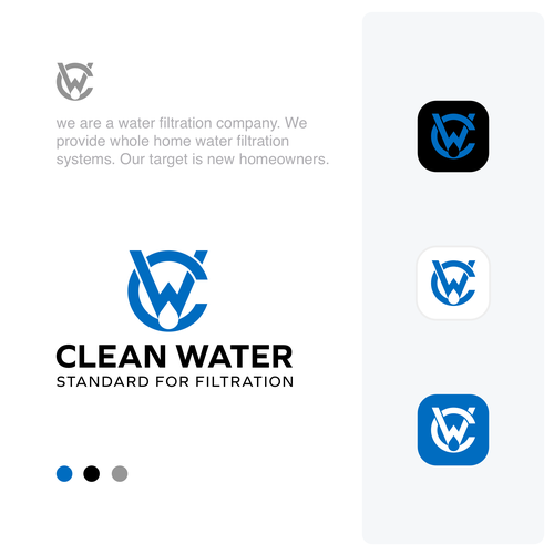 Simple Clean Logo for Water Filtration Company Design by Jinjala