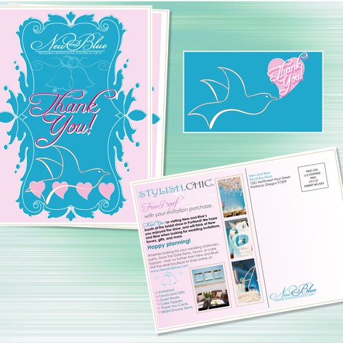 Upscale Wedding Invitation Boutique Postcard Diseño de chp