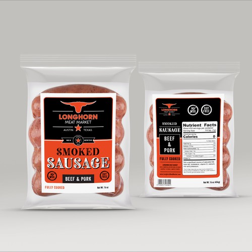 Smoked Sausage Label Design by BCBranding