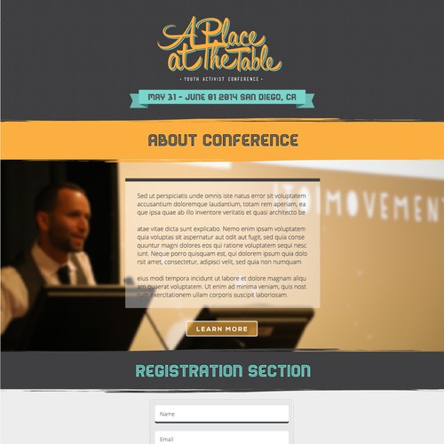 Create an event registration for a youth-based conference Design von RODE dizajn