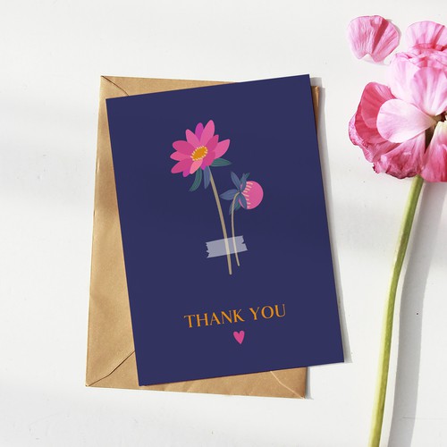 Thank you card design Design réalisé par Hanifa design