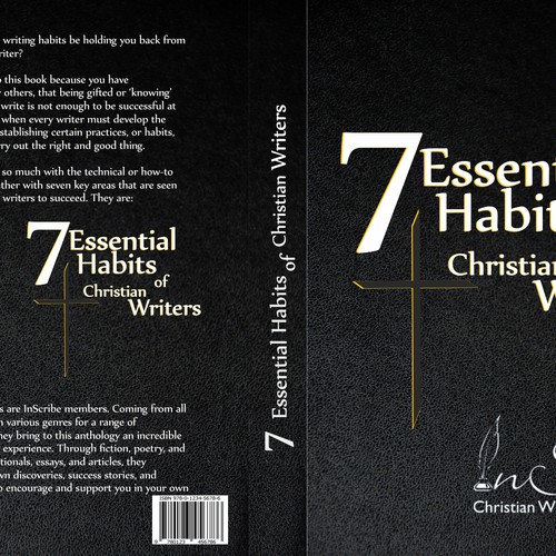 Create a captivating book cover for anthology, 7 Essential Habits of Christian Writers Design by Arshata