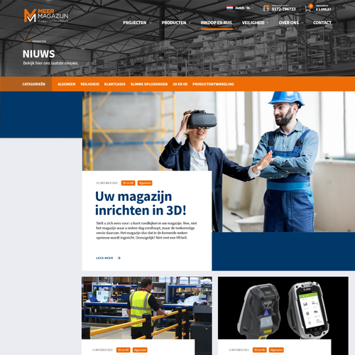 Creative website templates for a leading pallet racks company_ Meermagazijn Design by ChickenDinner