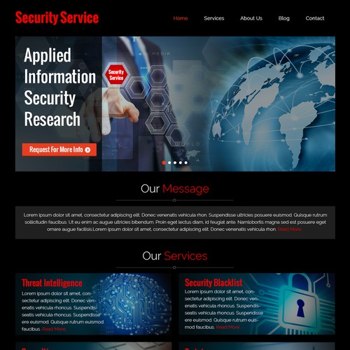 Professional as well as cool landing page for an innovative company that keep your business secure Design by Atul-Arts
