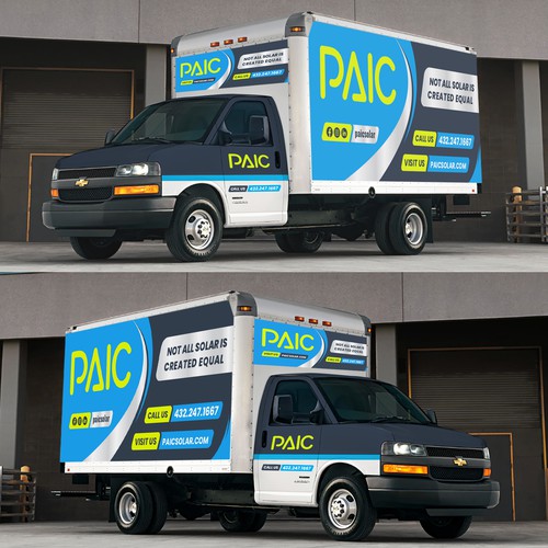 Design us an eye catching, modern, box truck wrap! Design by Mushfiqur™