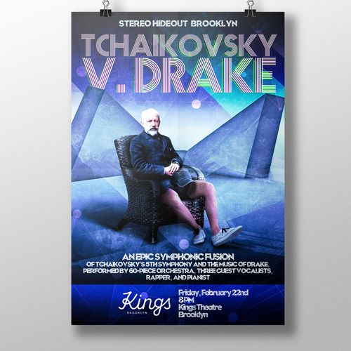 Concert poster fo TCHAIKOVSKY V. DRAKE at the Kings Theatre in Brooklyn, NYC Design by 【E-Django】