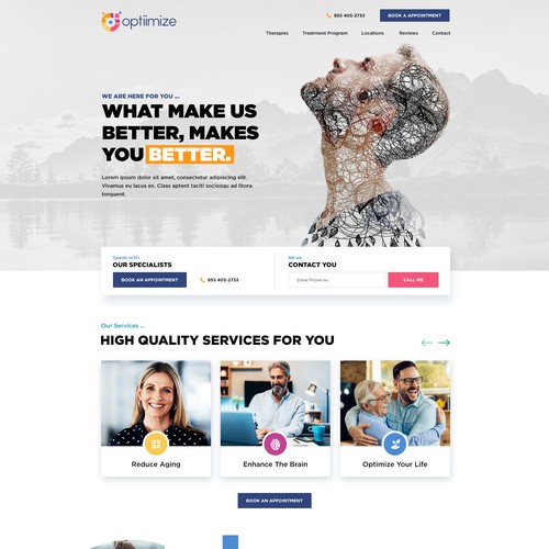 Optiimize longevity website Design by UD_Pro
