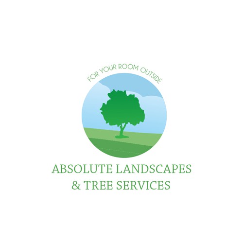 Create a logo illustrating nature within the name of a landscape ...