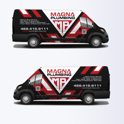 Informative, Clean Van Wrap for Plumbing Business Design by Priyo