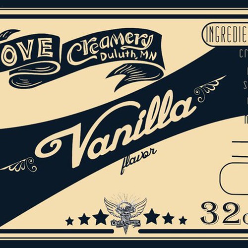 Ice Cream Container Labels for Love Creamery Design by Ani_MIlkshake