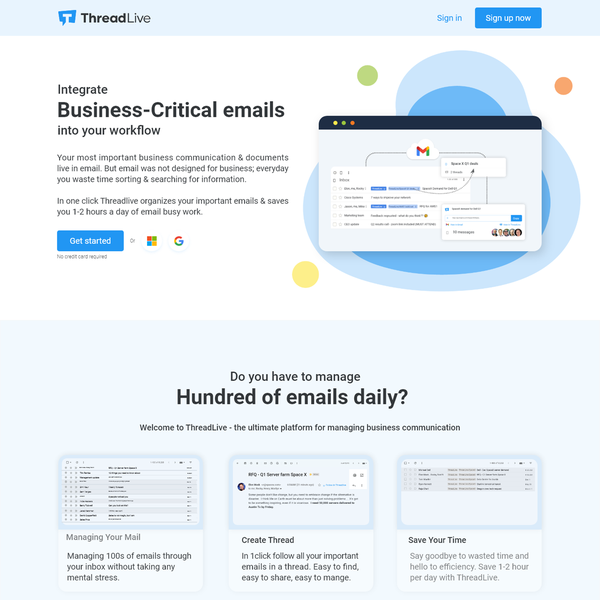 ThreadLive Landing Page Design