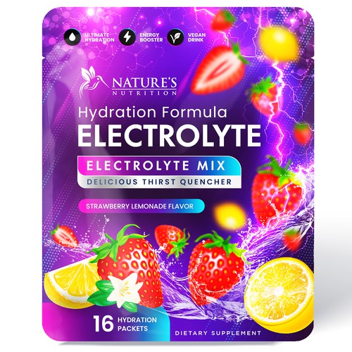 Refreshing Hydration Electrolytes Design Needed for Nature's Nutrition Design by Davi Giolo ★