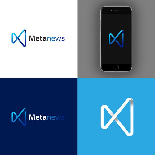 Design a logo for a web3 News platform called MetaNews Design by Grad™
