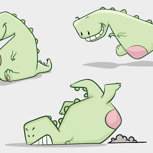 Design di draw a cute T-REX icon/mascot di gabug