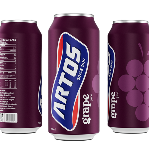 Design a packaging label for Artos Grape flavoured beverage in a Can Design by Packaging Design