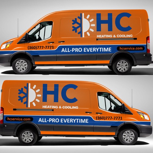 Design a Heating and Cooling Co Wrap in Orange Design by xen art