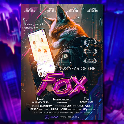 Life360 2023 Year of the Fox Poster Design by Rockinrule