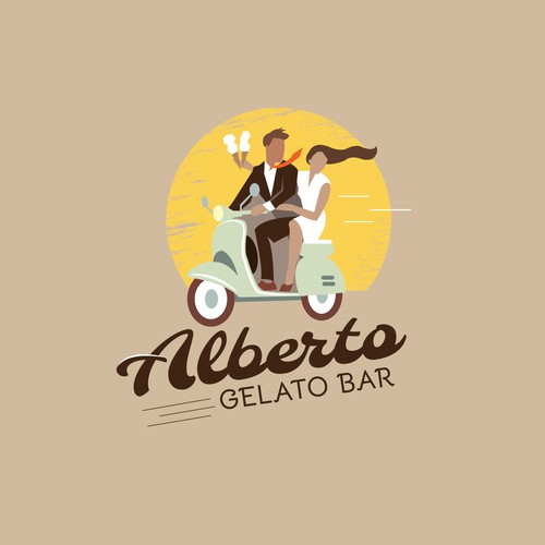 We need a creative interesting logo for gelato bar "Alberto Gelato Bar" Design by LOGStudio