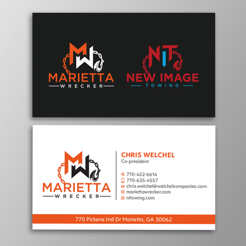 Powerful business card for large towing enterprise Design by Design sp