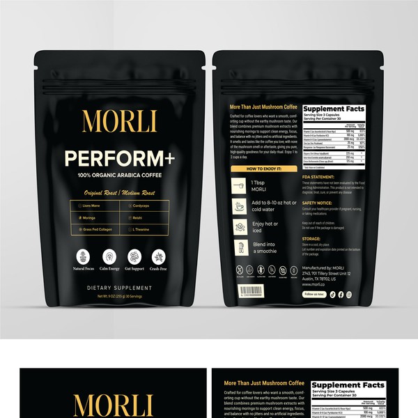 Mushroom Coffee Packaging Design | Premium & Functional Branding