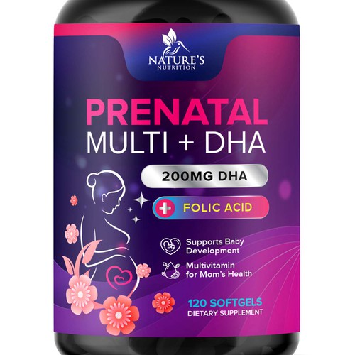 Design di Prenatal Vitamins Label Design needed for Nature's Nutrition di TUNSAY