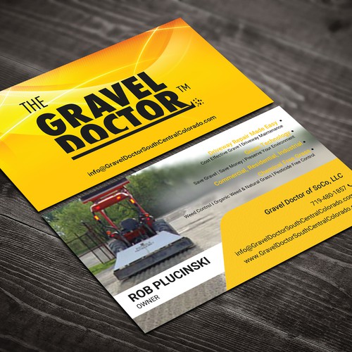 I need a powerful business card for my environmentally friendly driveway services business! Design by prosenjit_P