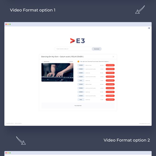 VE3 - Simple Video Downloader Website | Google Style Réalisé par jezz