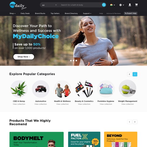 Revamp our e-com website! Design by Adventix