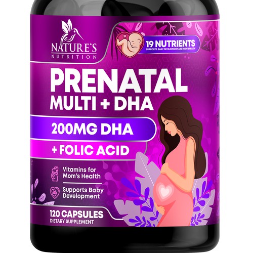 Prenatal Vitamins Label Design needed for Nature's Nutrition Design by rembrandtjurin