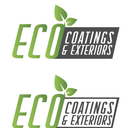 Eco Coatings & Exteriors Logo. Three examples of logos to get