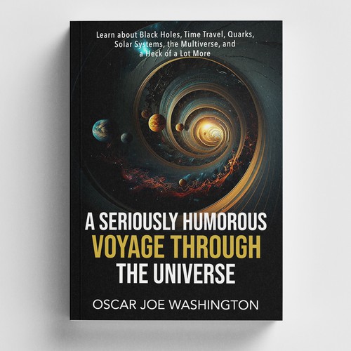 Design an exciting cover, front and back, for a book about the Universe. Design by -Saga-