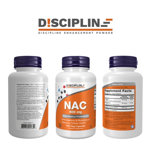 Product logo for discipline enhancing & addiction treatment supplement powder. Design by eonesh