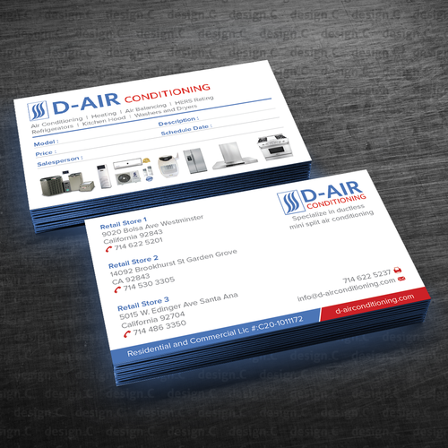 Ac Service Visiting Card Design