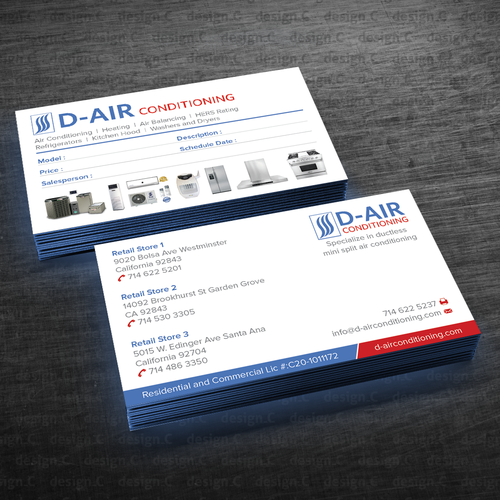 Design A Business Card For An Air Conditioning Company Business Card 