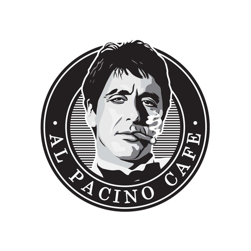 Logo for a high end Italian coffee shop with an Al Pacino theme. Réalisé par 262_kento