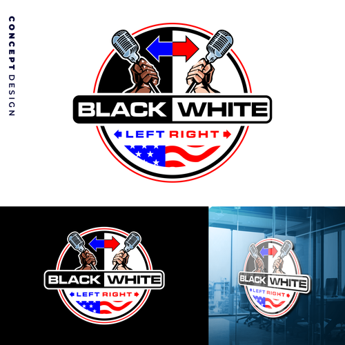 Need a simple, clever, but professional logo and text for our political podcast! Design by Grace's_Secret